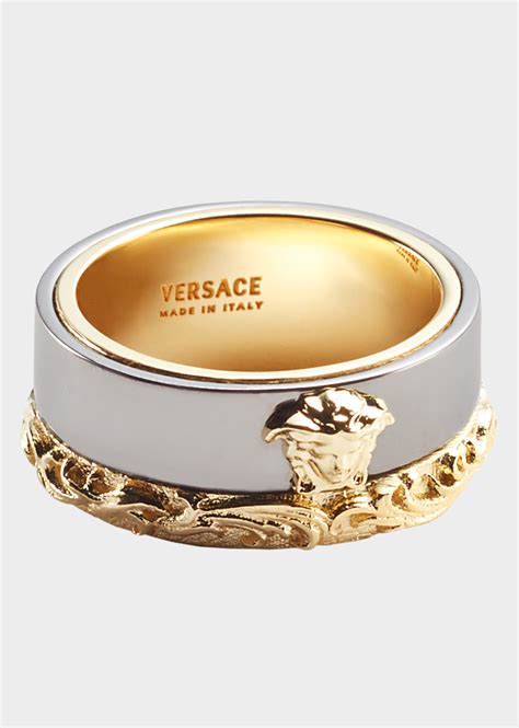 versace two tone mens rings|Versace gold chains for men.